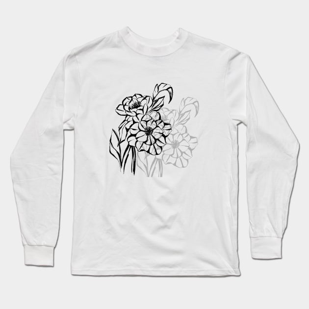 Camellia Long Sleeve T-Shirt by Art by Taya 